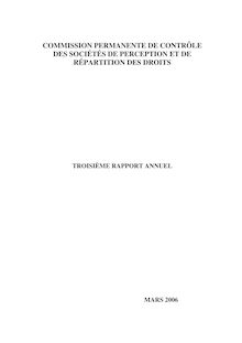 Troisième rapport annuel de la Commission permanente de contrôle des sociétés de perception et de répartition des droits