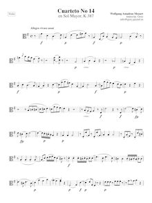 Partition viole de gambe, corde quatuor No.14, Spring Quartet, G major