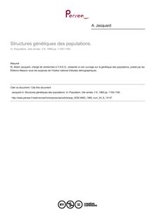 Structures génétiques des populations. - article ; n°6 ; vol.24, pg 1155-1160