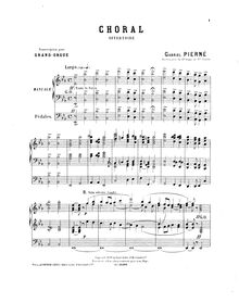 Partition complète, choral (Offertoire), Pierné, Gabriel