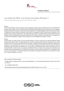 Les aides de l Etat  à la Corse sont-elles efficaces ? - article ; n°3 ; vol.18, pg 189-227