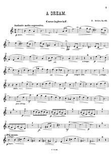 Partition anglais cor , partie, A Dream, Op.62, Solo for English Horn and Piano