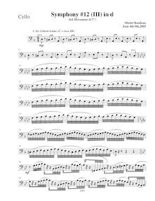 Partition violoncelles, Symphony No.12  pour Alchemist , D minor par Michel Rondeau
