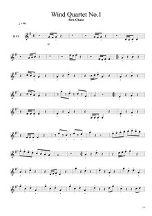 Partition basse clarinette (en B♭), vent quatuor No.1, F major, Chase, Alex