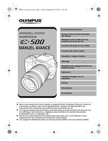 Notice Appareil Photo numériques Olympus  EVOLT E-500
