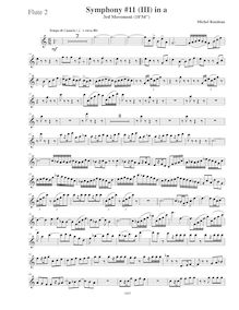 Partition flûte 2, Symphony No.11  Latin , A minor, Rondeau, Michel
