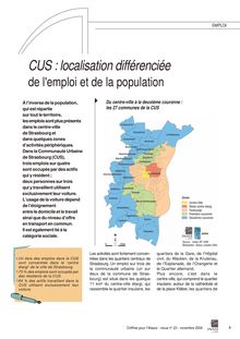CUS : localisation différenciée de l emploi et de la population