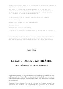 Le naturalisme au théâtre: les théories et les exemples3 par Émile Zola