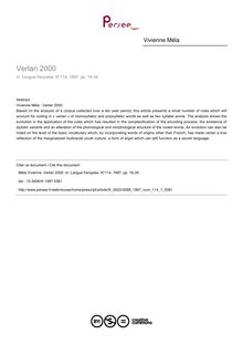 Verlan 2000 - article ; n°1 ; vol.114, pg 16-34
