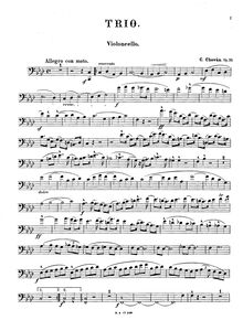 Partition de violoncelle, Piano Trio, Op.10, Chován, Coloman