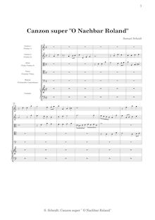 Partition Score pour cordes avec clavecin, Ludi Musici I, Scheidt, Samuel