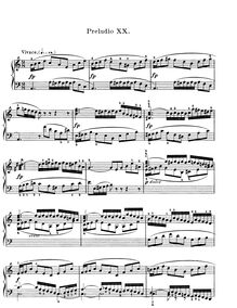 Partition Prelude et Fugue No.20 en A minor BWV 865, Das wohltemperierte Klavier I