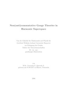 Non(anti)commutative gauge theories in harmonic superspace [Elektronische Ressource] / von Leonardo E. Quevedo Z.