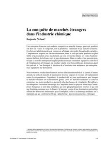 La conquête de marchés étrangers dans l industrie chimique - article ; n°1 ; vol.405, pg 119-140