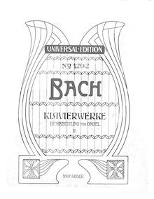 Partition complète, Toccata, Bach, Johann Sebastian