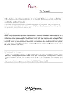 Introduzione del feudalesimo e sviluppo dell economia curtense nell Italia settentrionale - article ; n°1 ; vol.44, pg 313-325