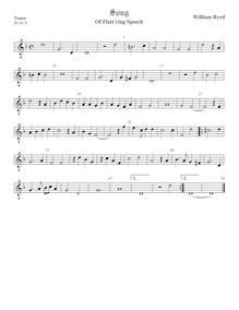 Partition aigu 2 viole de gambe, octave aigu clef, Of Flatt ring Speech - pour violes de gambe
