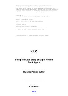 Kilo : being the love story of Eliph  Hewlitt, book agent
