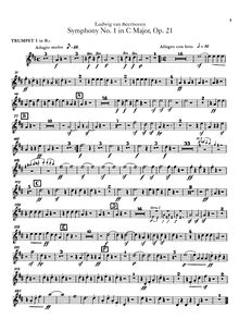 Partition trompette 1, 2 (C, plus transposed B♭), Symphony No.1 en C, Op.21