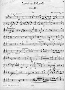 Partition hautbois 2, violoncelle Concerto, Koncert pro violoncello a orchestr