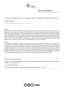 Chronostratigraphie et écologie des industries paléolithiques de la Bretagne - article ; n°1 ; vol.1, pg 75-80