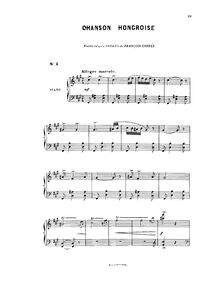 Partition complète, Chanson hongroise, F♯ minor, Delibes, Léo