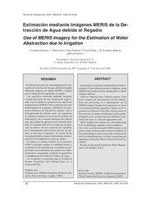 Estimación mediante Imágenes MERIS de la Detracción de Agua debida al Regadío (Use of MERIS Imagery for the Estimation of Water Abstraction due to Irrigation)