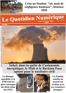 Le Quotidien Numérique d Afrique N° 2298 - du 16/10/2023