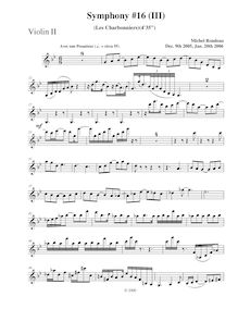 Partition violons II, Symphony No.16, Rondeau, Michel par Michel Rondeau