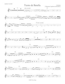 Partition Soprano (descant) enregistrement  , partie, Tiento de Batalla 8° tono
