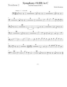 Partition Trombone 2, Symphony No.1, C major, Rondeau, Michel par Michel Rondeau
