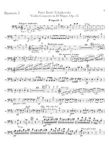 Partition basson 1, 2, violon Concerto, D major, Tchaikovsky, Pyotr
