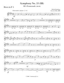 Partition cor 1, Symphony No.33, A major, Rondeau, Michel par Michel Rondeau