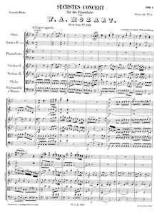 Partition , Allegro aperto, Andante un poco adagio, Piano Concerto No.6