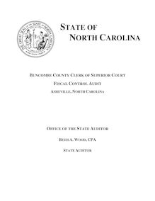 Buncombe County Clerk of Superior Court - Fiscal Control Audit