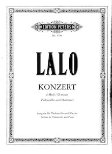 Partition violoncelle et partition de piano, violoncelle Concerto par Édouard Lalo