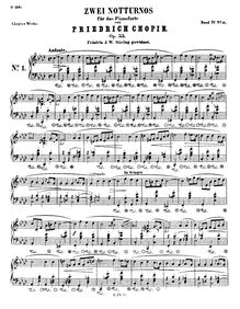 Partition complète, zwei notturnos, Chopin, Frédéric