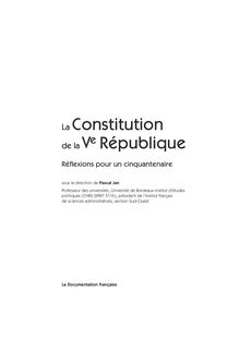 La Constitution de la Ve République -  Réflexions pour un ...