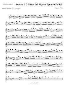 Partition aigu enregistrement  1, Sinfonia a 3 flauti del Sig.re. D Ignatio Pulici par Ignatio Pulici