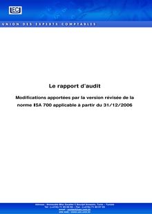 Le rapport d audit