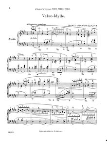 Partition , Valse-Idylle, 4 pièces, Op.14, Godowsky, Leopold