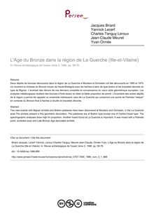 L Age du Bronze dans la région de La Guerche (Ille-et-Vilaine) - article ; n°1 ; vol.3, pg 59-78