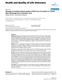 Changes in health-related quality of life from 6 months to 2 years after discharge from intensive care