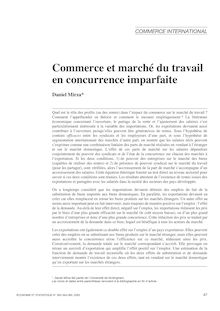 Commerce et marché du travail en concurrence imparfaite ; suivi d un commentaire de Joaquim Oliveira Martins - article ; n°1 ; vol.363, pg 47-67