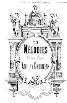 Partition complète, 20 Mélodies, Choudens, Antony