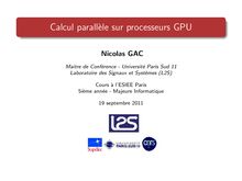 Calcul parallèle sur processeurs GPU
