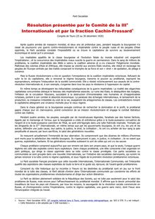 Résolution présentée par le Comité de la IIIe Internationale et par la fraction Cachin-Frossard