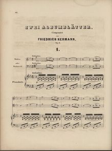 Partition de piano, 2 Albumblätter, Hermann, Friedrich