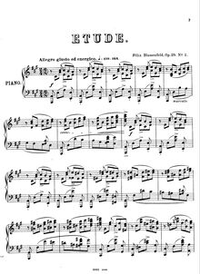Partition , Allegro giusto ed energico, 2 Etudes pour Piano, Op.29