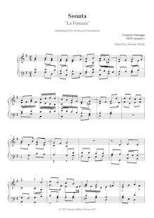 Partition complète, Sonata  La Fontana , G major, Gussago, Cesario